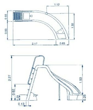 Toboggan tournant droit- 1.8 m