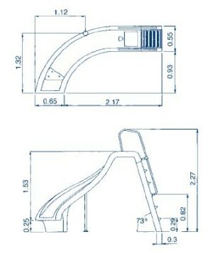 Toboggan tournant gauche – 1.8 m