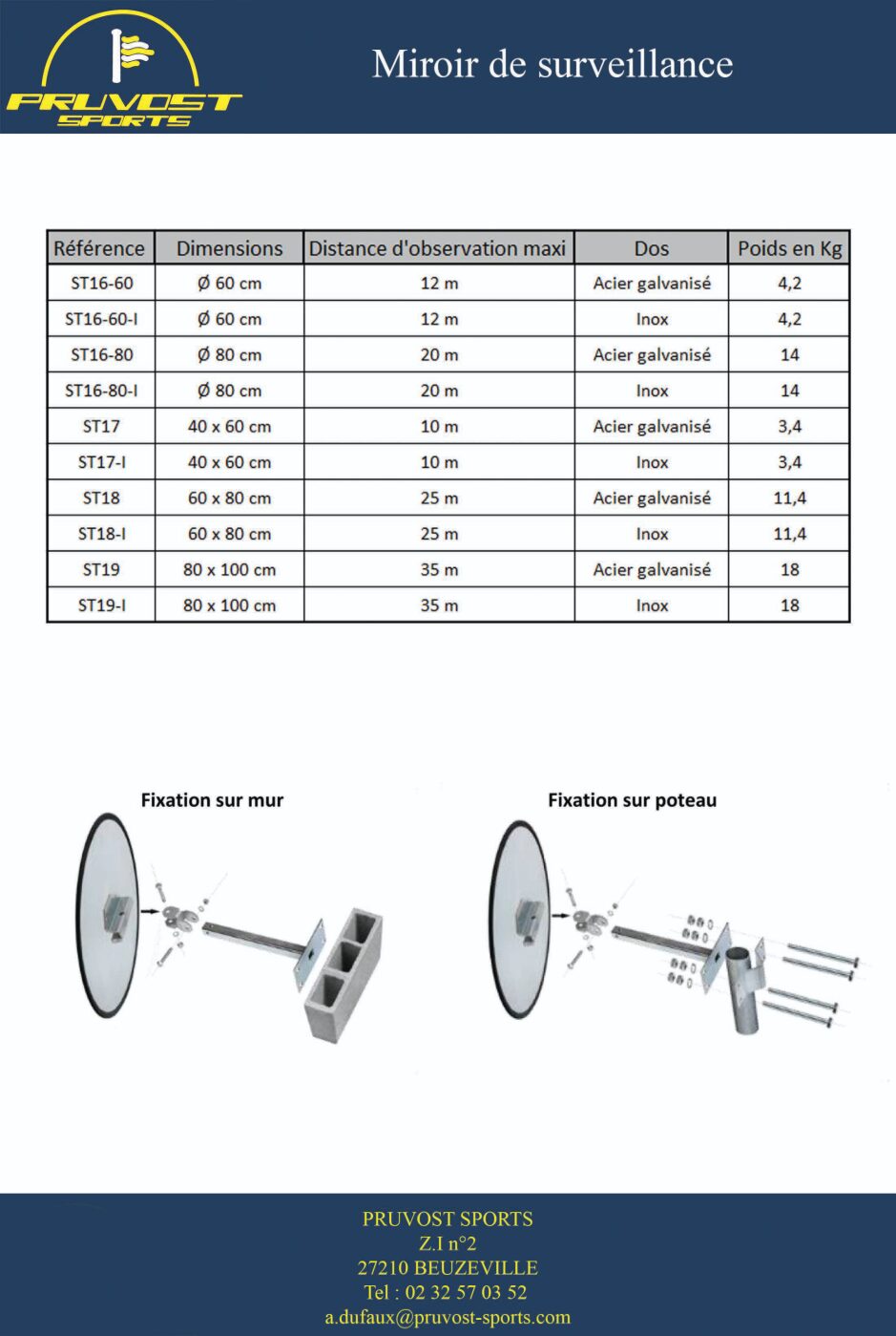 Miroir de surveillance en inox – Image 5