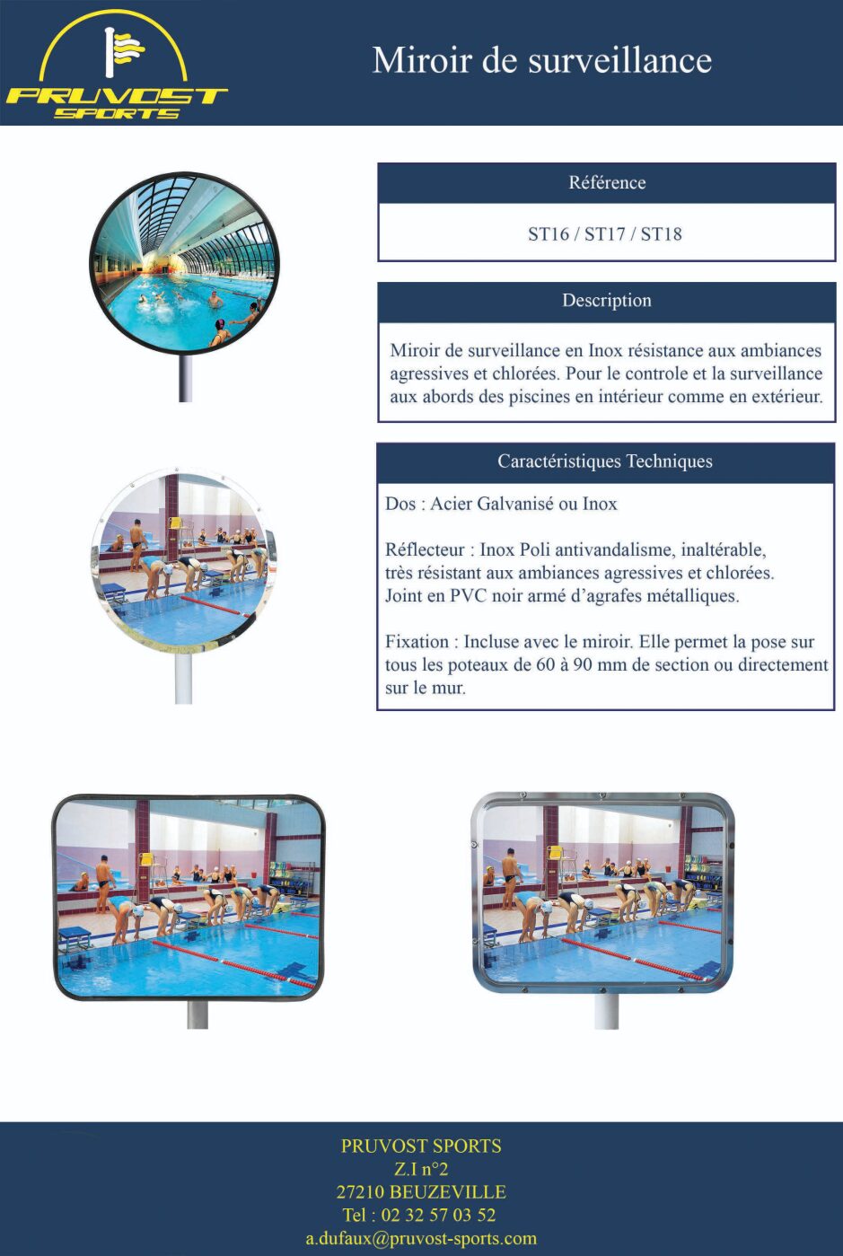 Miroir de surveillance en inox – Image 4