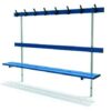 Banc de vestiaire avec dossier et porte patères - Fixation murale