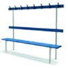 Banc de vestiaire avec dossier et porte patères - Fixation murale et au sol