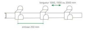 Porte-manteaux inox laquée – sur lisse