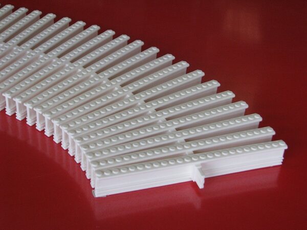 Grille de goulotte individuelle pour courbe clipsable