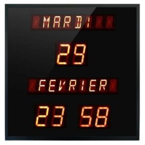 Horloge Leds – Heure / Min / Date – Non Etanche