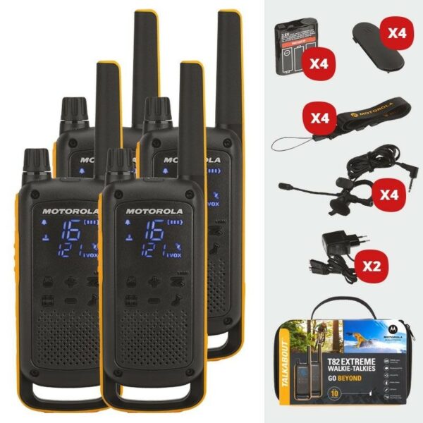 Talkie Walkie Motorola T82 Extreme - Lot de 4