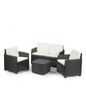 Salon de jardin – Etna – 2 fauteuils , 1 canapé et 1 table basse